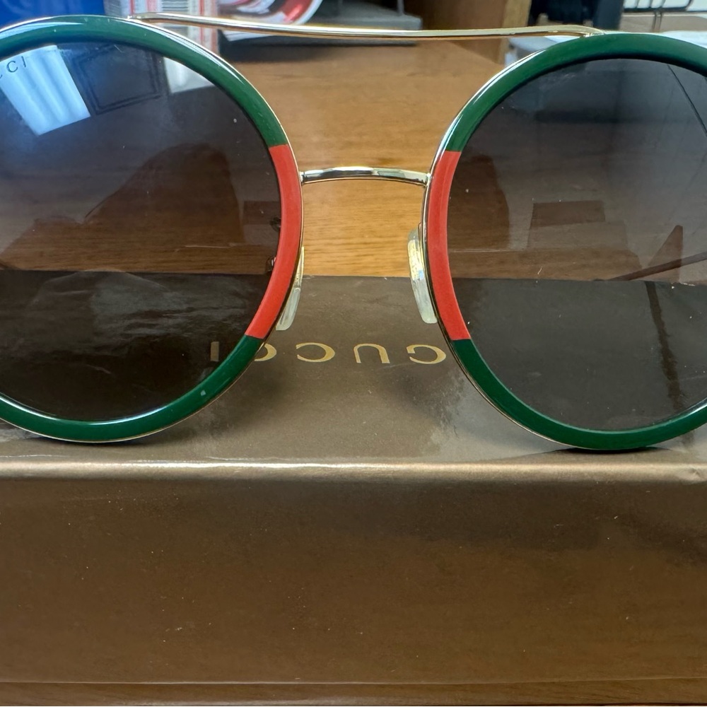 Gucci Sunglasses with Green and Red Accents